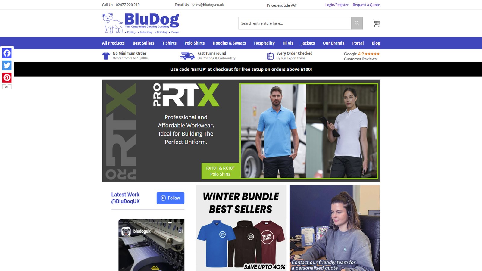 Bludog Custom Clothing E-Commerce Platform